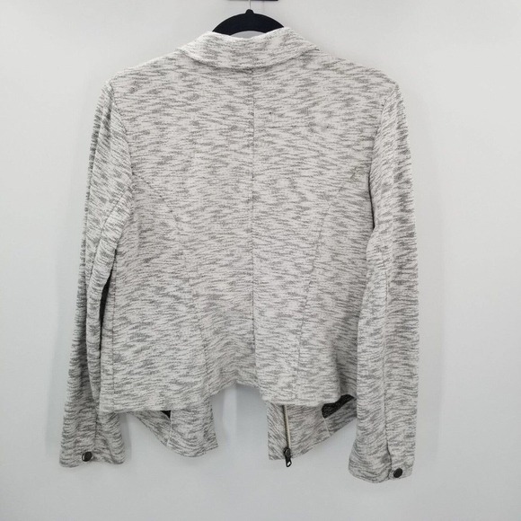 CAbi Neo Moto Jacket womens size medium Heathered Gray zip up button soft knit - Picture 4 of 12